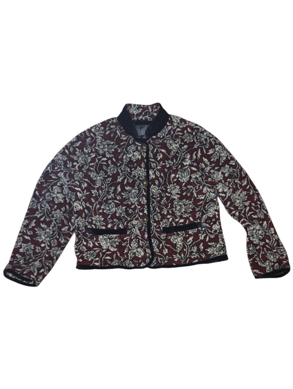 Vintage Tsunami Floral Fleece Jacket Size small